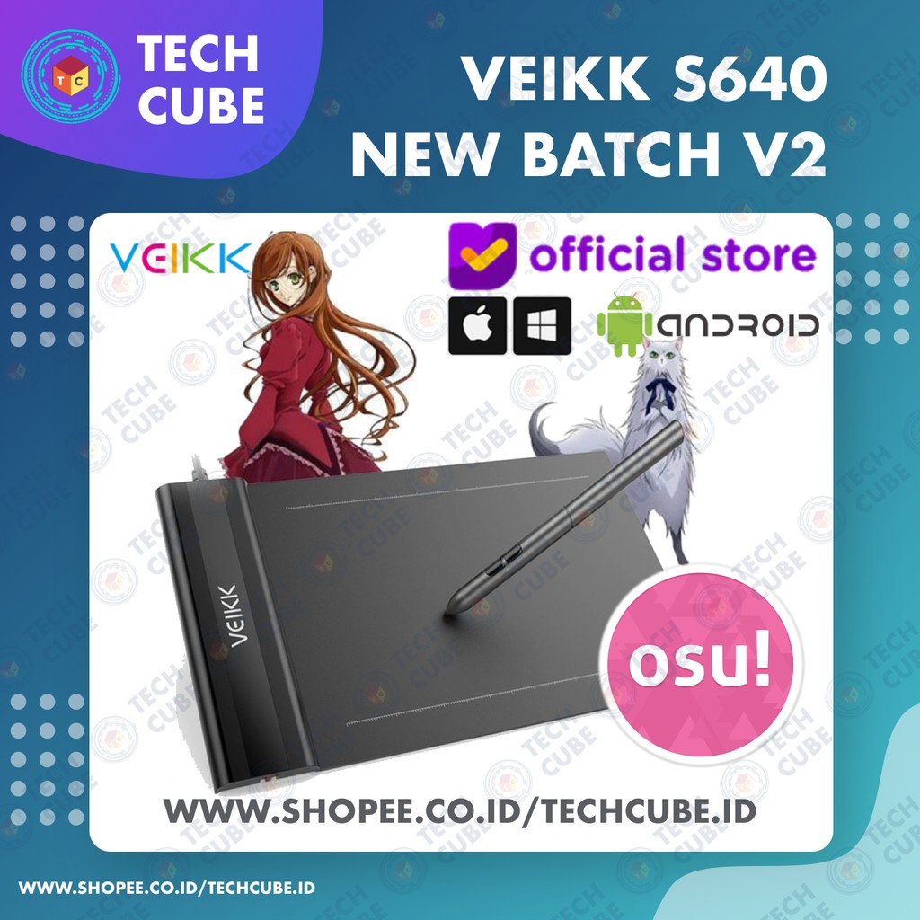 VEIKK S640 Digital Graphic Drawing Pen Tablet Gambar dan