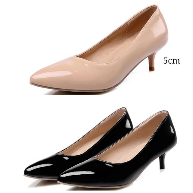 Heel cip glossy, sepatu cewek murah, sepatu wanita
