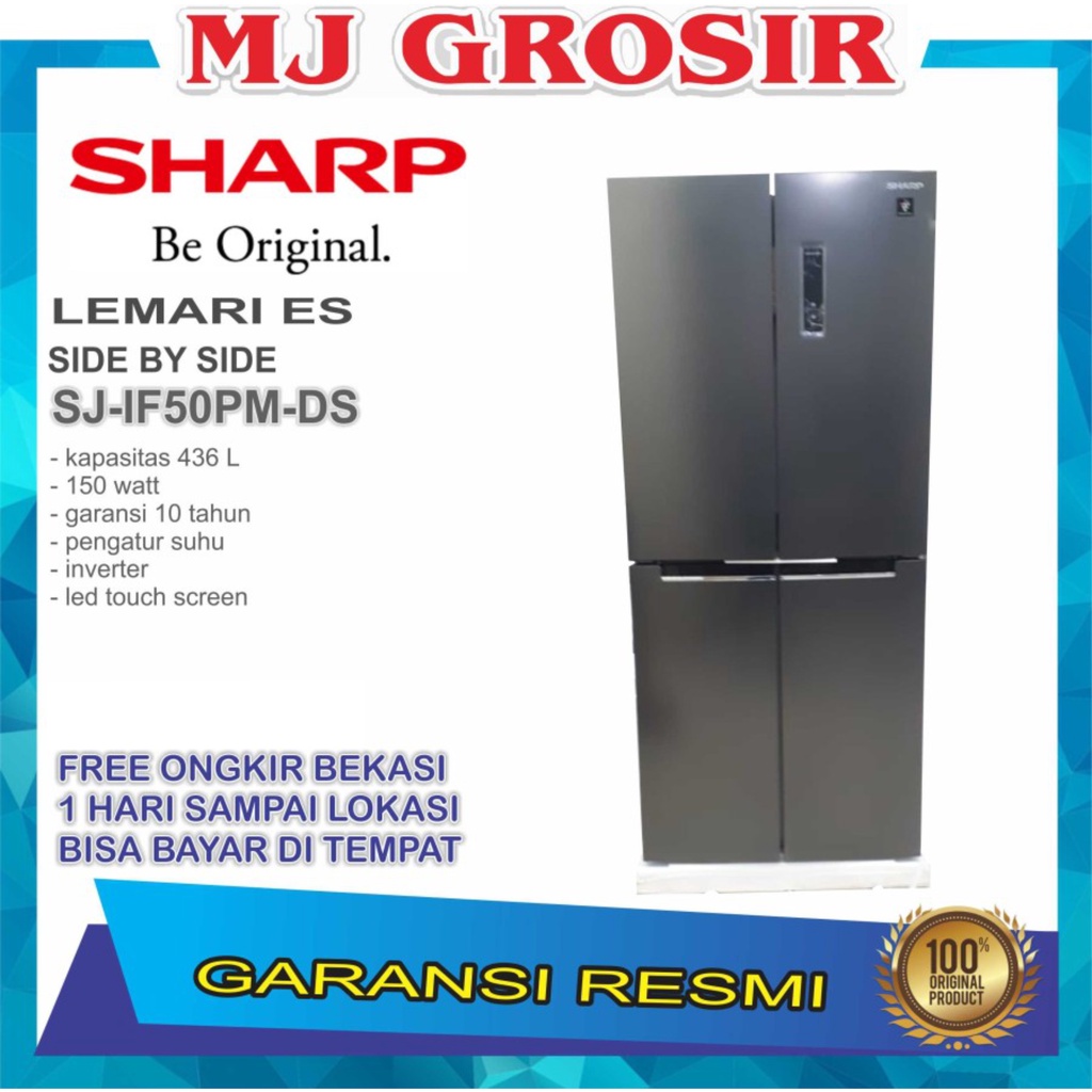 Kulkas Sharp Sj If50pm Ds Lemari Es 4 Pintu Side By Side Sj If 50 Pmds Shopee Indonesia