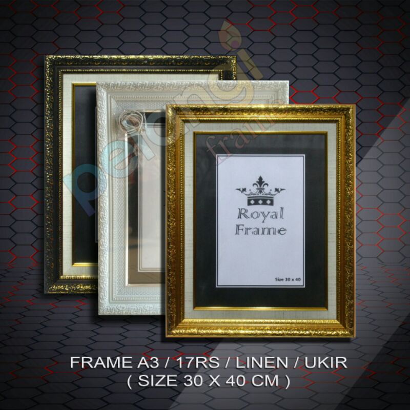 Bingkai foto 17R / a3 Linen ukir