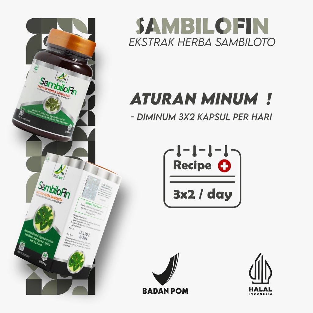 SAMBILOFIN Kapsul Eksrak Sambiloto Obat Herbal Diabetes Gula Darah Tinggi