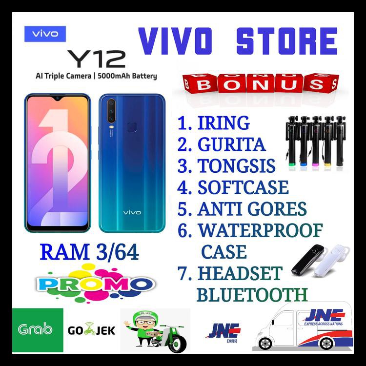 VIVO Y12 RAM 3/64 GARANSI RESMI VIVO INDONESIA - BURGUNDY RED KODE 304
