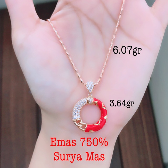 Kalung dan liontin emas 750%