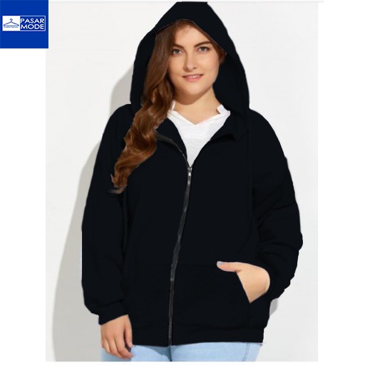 JULY Jaket Hoodie BIG SIZE Wanita / Jaket Jumbo Size Wanita