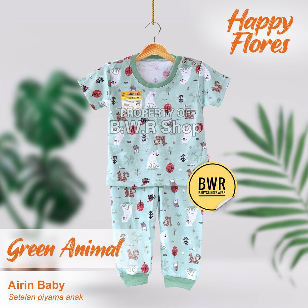 CPR Setelan AIRIN BABY Happy Flores World Zoo Terbaru / Setelan Piyama Anak Bayi Santai Harian Baju Tidur Anak | Bwr