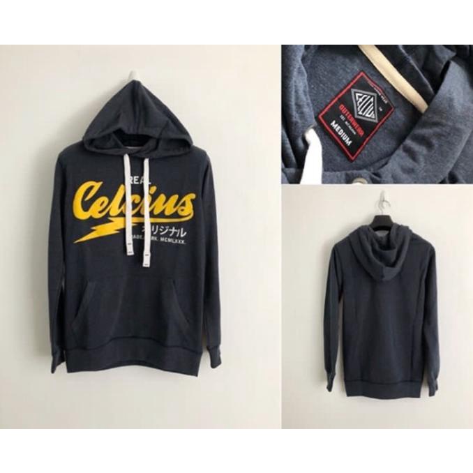 Hoodie CELCIUS Slim Stretch Pullover Hoodie Navy Blue Original no zara