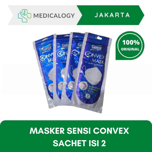 New Sensi Masker Convex Model Evo 4 Ply Isi 2 Pcs  / Sensi Mask Earloop