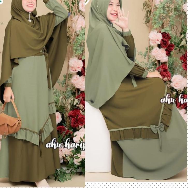 Koleksi Terbaru.. READY YUNISA SET SYAR'I AKU KARISSA ORI//GAMIS BEST SELLER WARNA BARU
