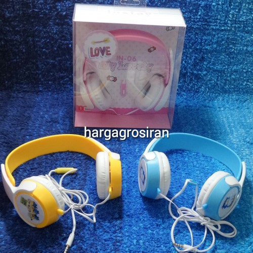 HGM-010 Headphone Karakter Kartun / Headset Kabel Cartoon / Headset Bando Motif Earphone Pl