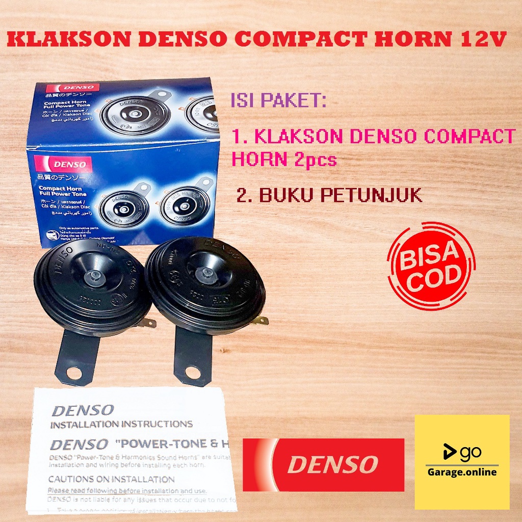 Klakson Denso Compact Disk Hitam 12V Untuk semua Mobil dan Motor Original