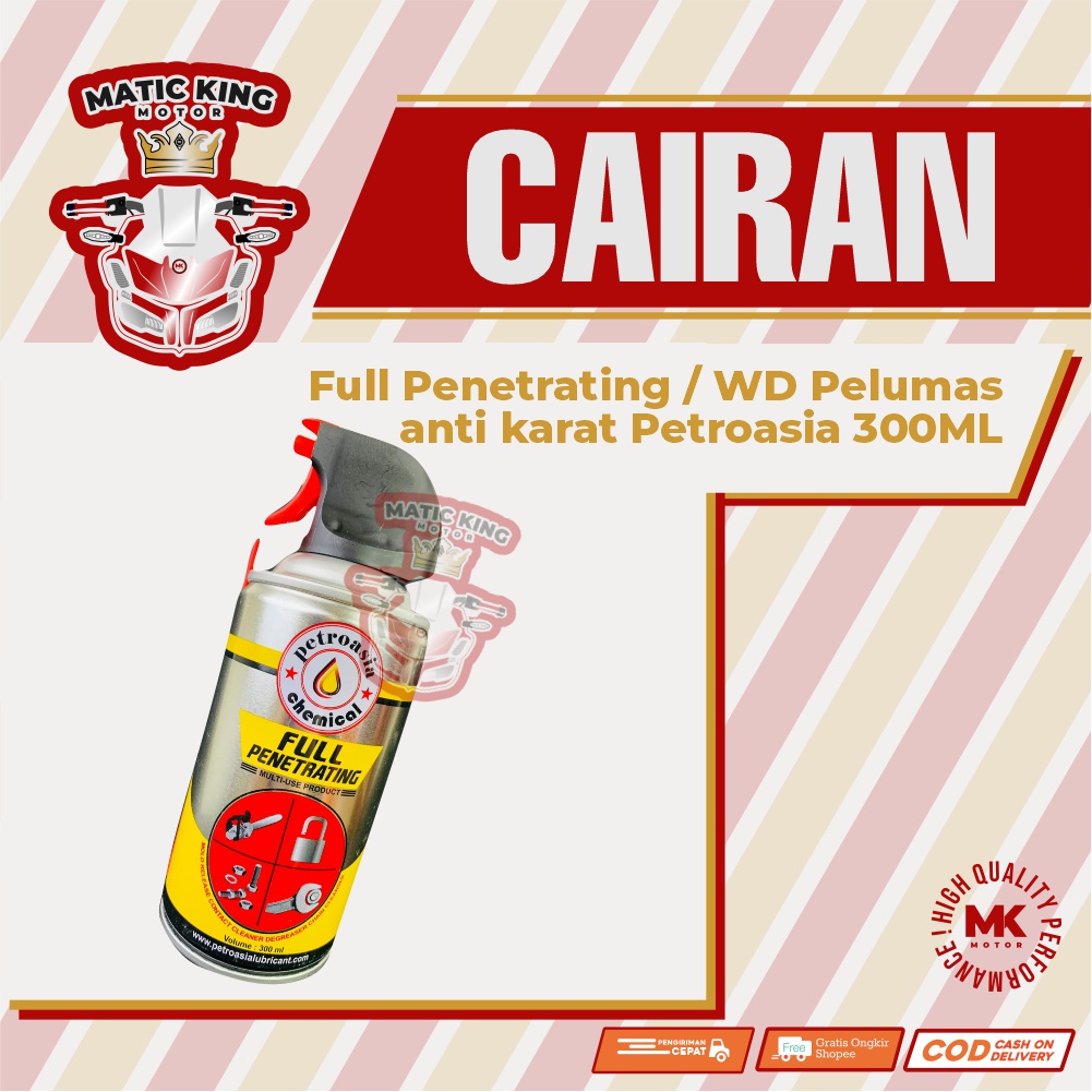 Perontok karat Full Penetrating / WD Pelumas anti karat Burgari Petroasia MWA  300ML 500ML