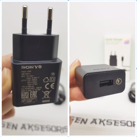 Charger SONY UCH10 Quick Charge 2.0 QUALCOMM Batok Casan Kabel Data SONY Data Cable Micro USB