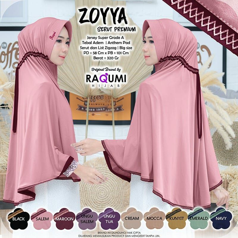 Jilbab Instan Raqumi Zoyya Hijab Serut Premium