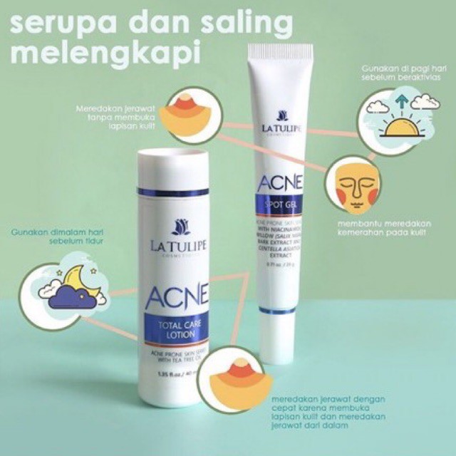 LA TULIPE ACNE SERIES SERANGKAIAN 7 ITEM (SPOT-2IN1-MIST-COVER-TOTAL-MASK-SERUM)