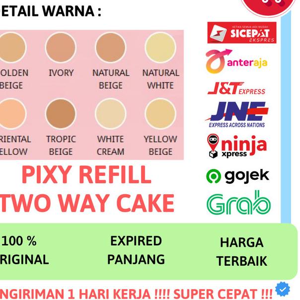 ☊ PIXY BEDAK PIXY REFILL TWO WAY CAKE BEDAK PADAT UV WHITENING SPF 15 - Natural White ✰