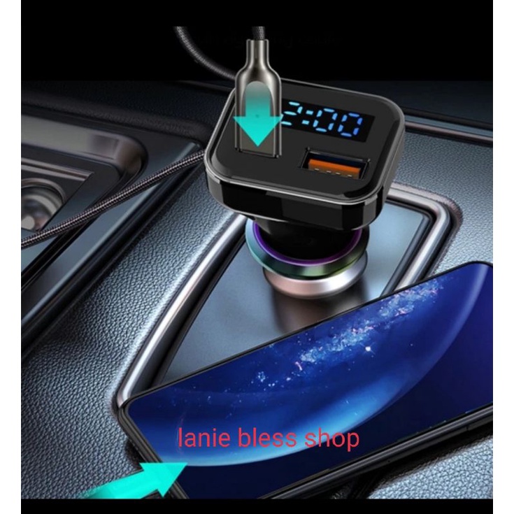 smart car charger fast charger QC.3.0 USB type C charger mobil tipe C