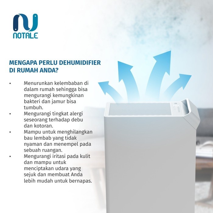 Dehumidifier Notale Milzu Smart Dehumidifier 20L/hari - Garansi Resmi