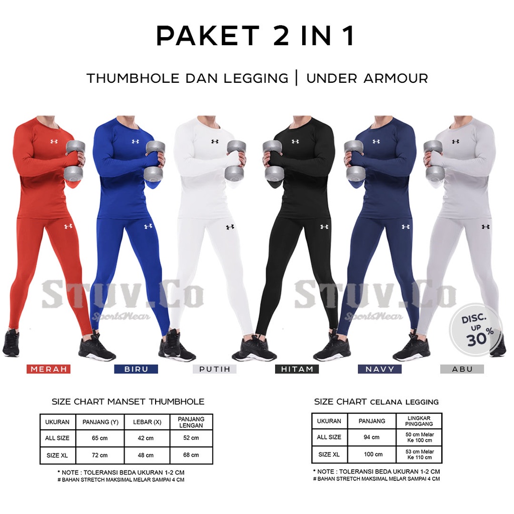 PAKET STELAN 2IN1 OLAHRAGA MANSET THUMBHOLE DAN LEGGING PANJANG UNISEX