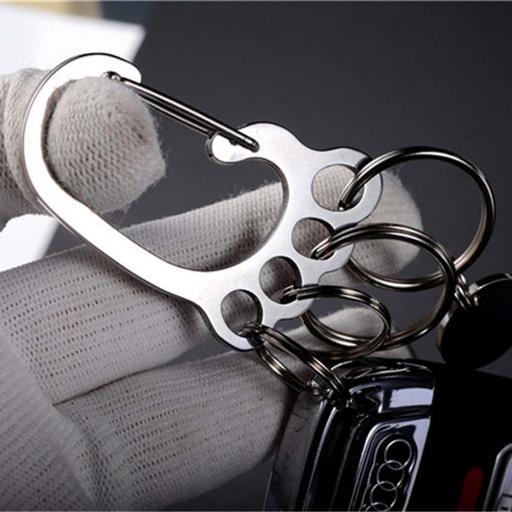 Mxbeauty Kaki Besar Gantungan Kunci Ringan Fashion Key Ring Holder Gesper Warna Silver Logam Pinggang Gantung Klip Kunci Mobil