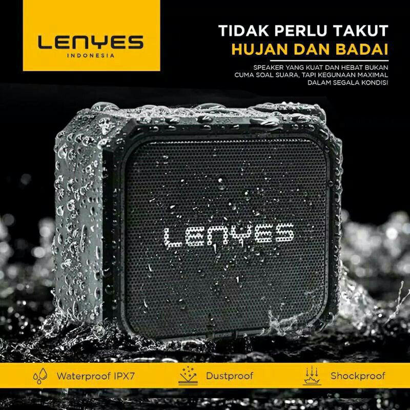 SPEAKER BLUETOOTH LENYES S205 WATERPROOF ORIGINAL 100% LENYES WIRELESS PORTABLE SPEAKER