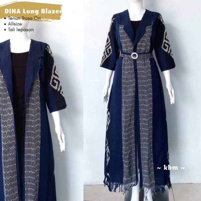 Dina long blazer ori tenun troso best