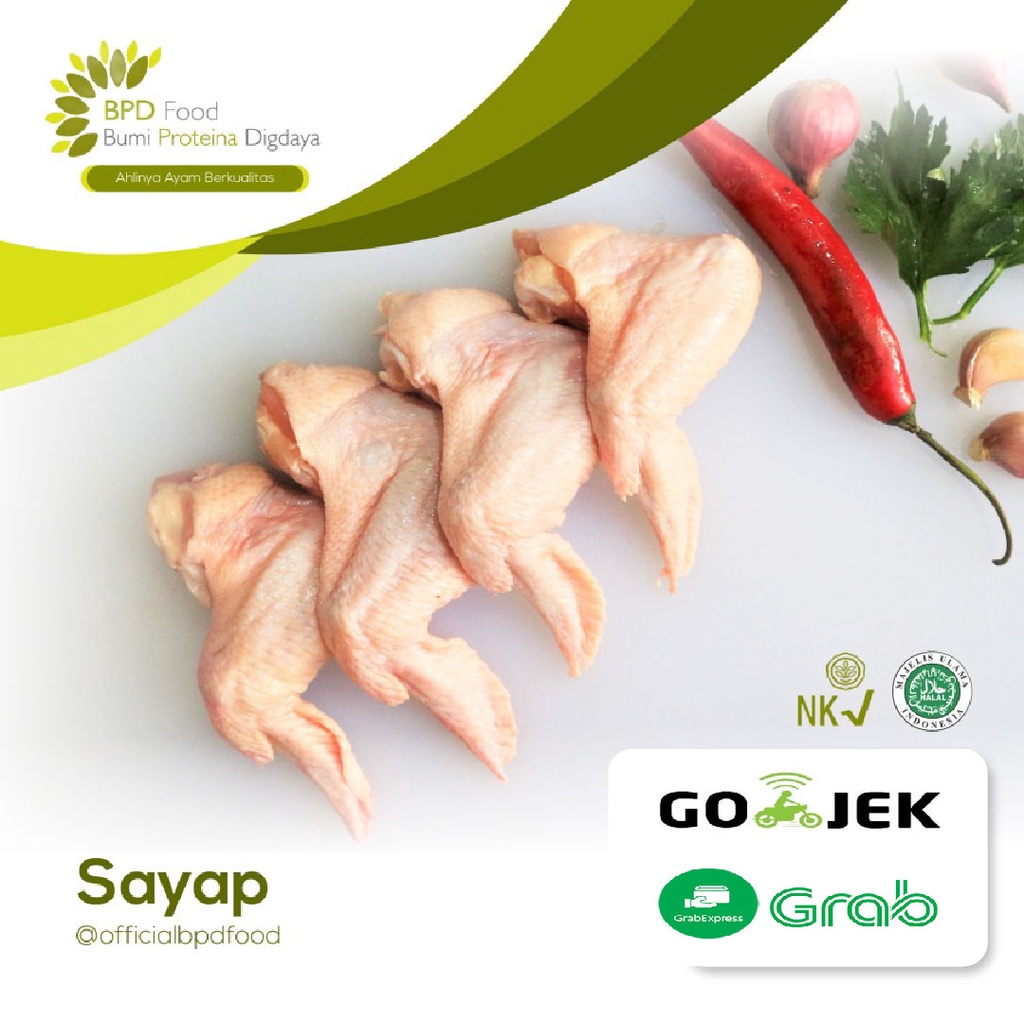 

SAYAP AYAM - CHICKEN WINGS HALAL PREMIUM 1KG