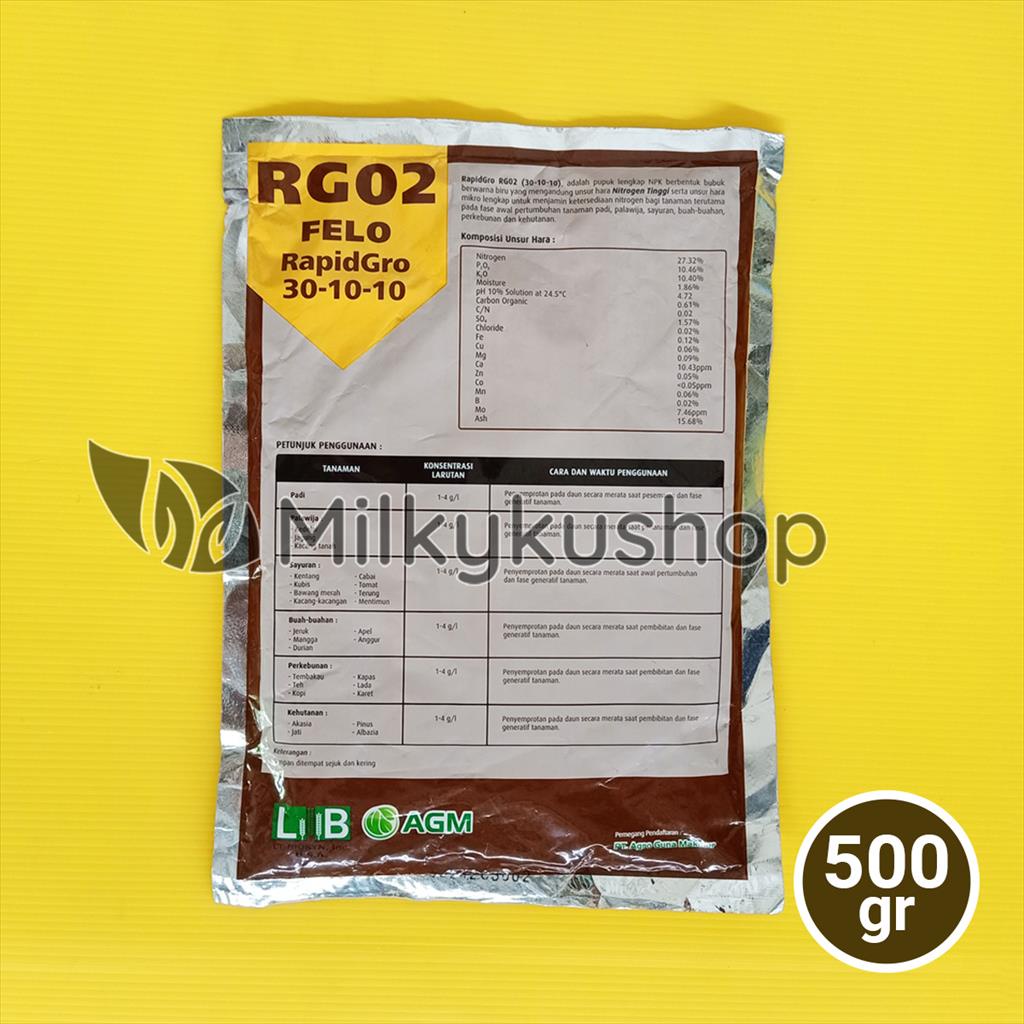 PUPUK FELO RG02 500 GRAM NPK  30 10 10 KEMASAN PABRIK