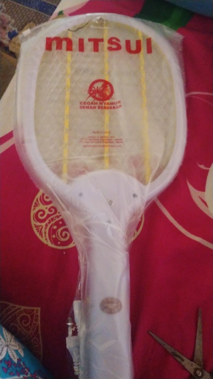 Raket Nyamuk Cas Mitsui Aries Mrl 72 Jaring Oval