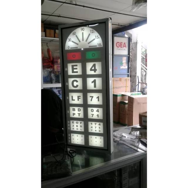 Snellen chart Elektrik + remote Alat tes mata minus