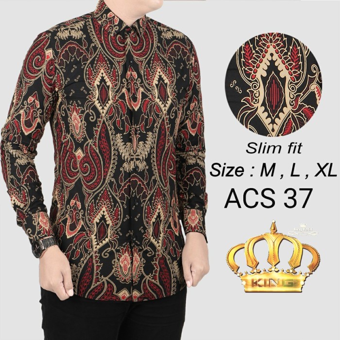 BAJU ATASAN BAJU BATIK KEMEJA PRIA SLIM FIT ACS 37 HEM RAMADHAN TERLARIS HIGH QUALITY REMAJA BEST SE