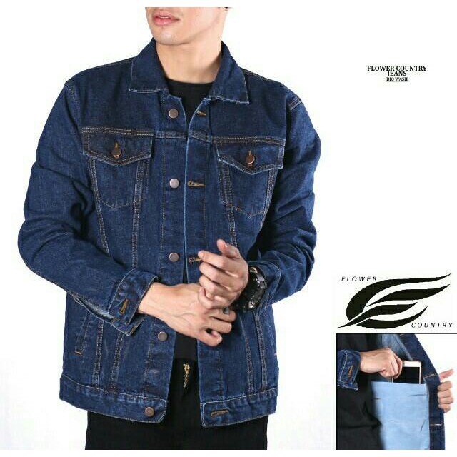 Jaket Jeans Levis Pria Cowok Premium Biru Dongker Garmen M L XL XXL XXXL 3XL XXXXL 4XL