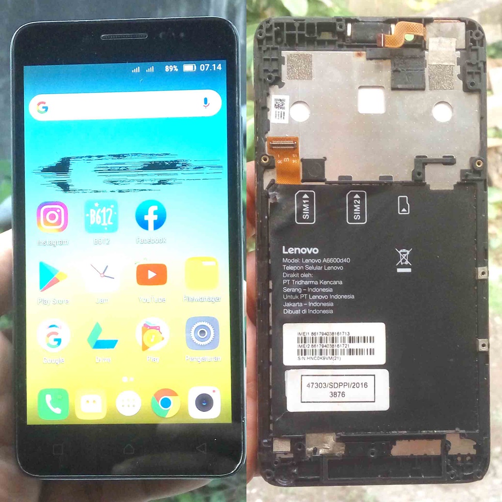 LCD Touchscreen Original Lenovo A6600 Plus LCD TS Lenovo A6600d40 LCD TS Full frame Lenovo A6600 d40