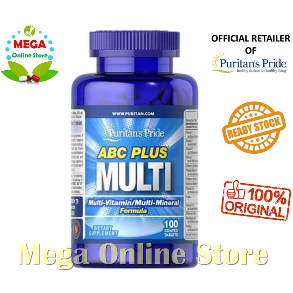 PURITAN'S PRIDE ABC PLUS MULTI VITAMIN AND MINERAL - 100 Caplets