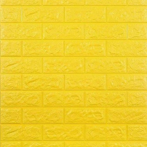Wallpaper 3D Brick Dekorasi Dinding Wall Foam Brick 3D Batu Bata Waterproof Setengah uk 38Cm X 70Cm BD19-KUNING-GLOSSY