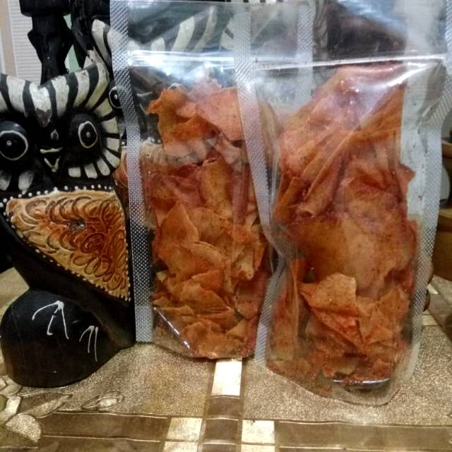 

Keripik rasa jeruk pedas