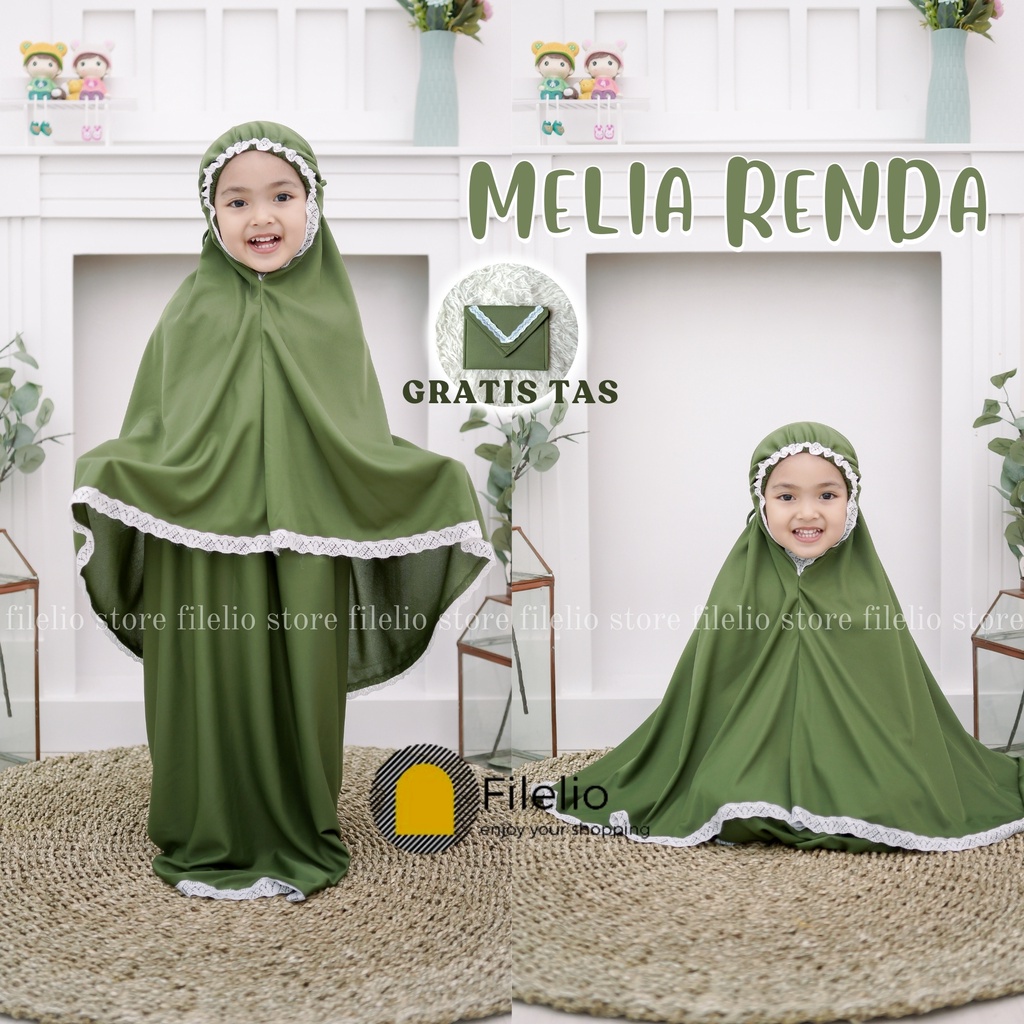 Mukenah Anak Melia Renda / Mukenah Anak Usia 5 - 8 Th / Mukena Anak Murah