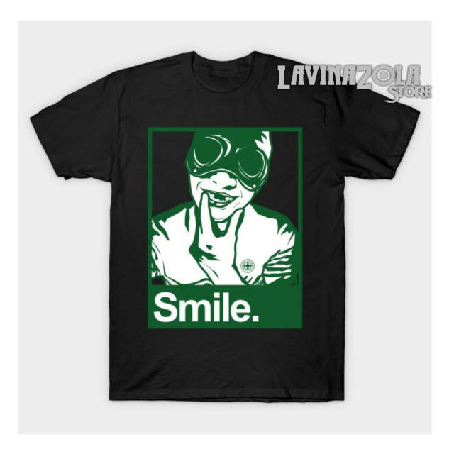 Tshirt baju kaos smile stone island endorse by adidas hitam football persib bandung persija