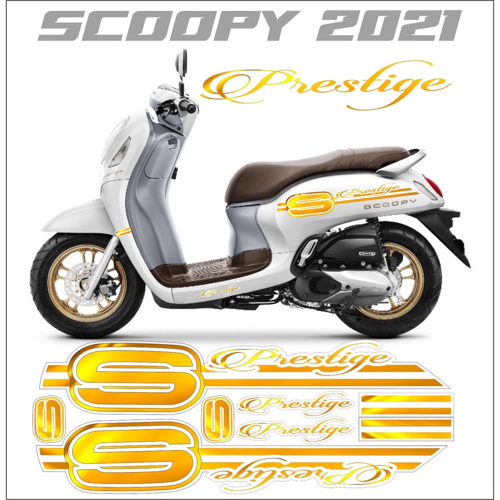 VARIASI STRIPING HONDA STICKER SCOOPY PRESTIGE LIS GOLD SIMPLE