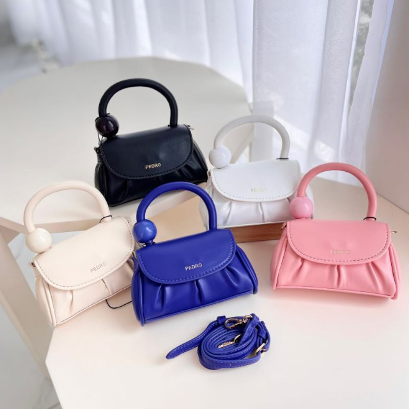 PROMO SALE Tas Pedro mini sling bag selempang jinjing hitam putih pink ivory