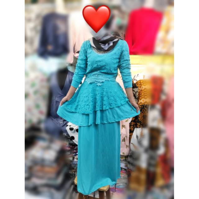 Gamis brokat remaja wanita import