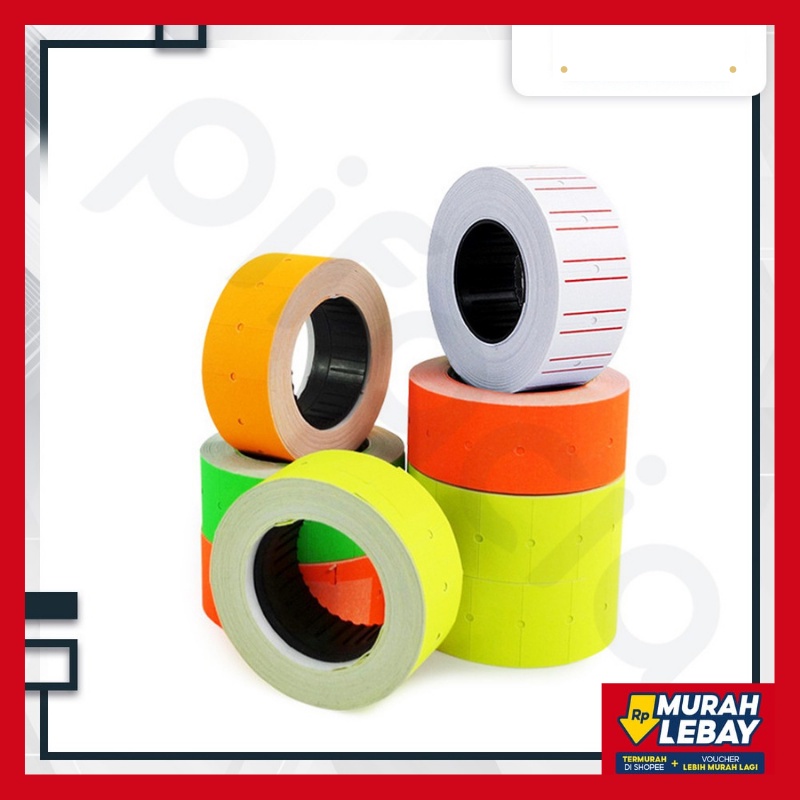 

[COD} Kertas Label Harga Isi Atau Refill Label Harga 1 Baris Warna Warni