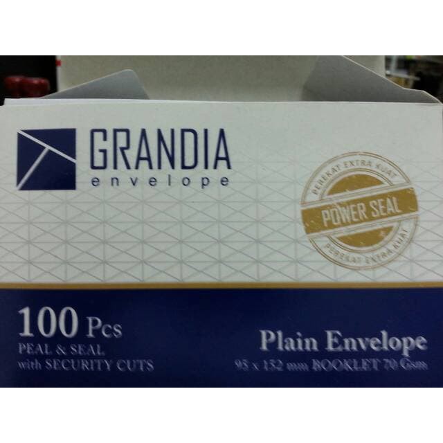

Amplop putih kecil GRANDIA dengan power seal lem