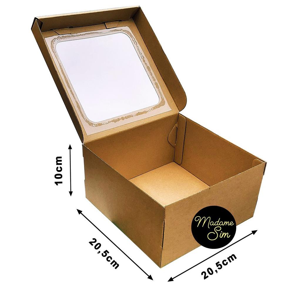 

1.1 HARGA GROSIR KOTAK KUE - CAKE BOX 20 x 20 x 10 CM - COKLAT + JENDELA (ISI : 10 PCS)