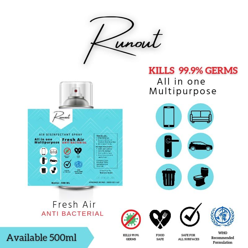 Air Disinfectant Multipurpose All in One Food Save 500 ML Runout