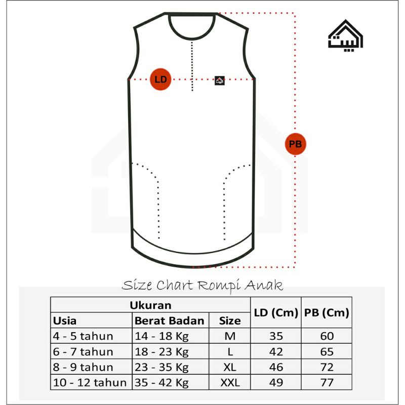 Bjau muslim anak/Rompi sholat anak terbaru kualitas Ori
