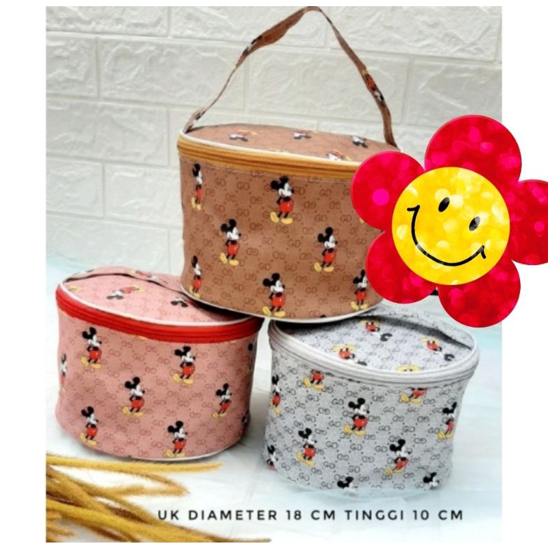 tas bekal mickey bulat tabung / tas bekal tabung bulat / tas bekal besar mickey bulat silinder