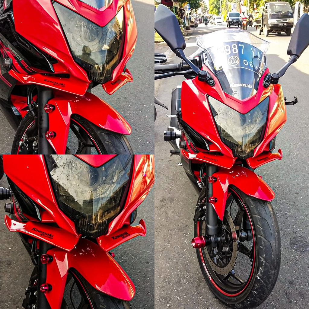 Winglet wing let sayap body variasi plastik khusus Kawasaki Ninja 250 RR mono Ninja 250 SL bahan Fib