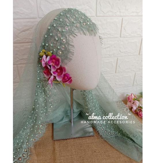 Harga Spesial.. Slayer pengantin/Veil pengantin/brokat/tile/hijab/acc pengantin