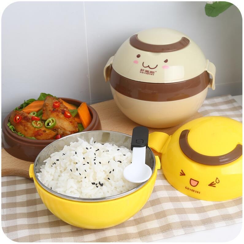 LOGU Kotak bekal kartun lucu Tempat makan stainless LOGU Kotak bekal kartun lucu Tempat makan stainless