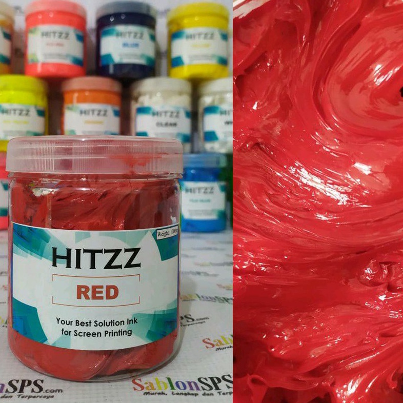 TINTA PLASTISOL MERAH DISTRO CLOTHING 500GR HITZZ